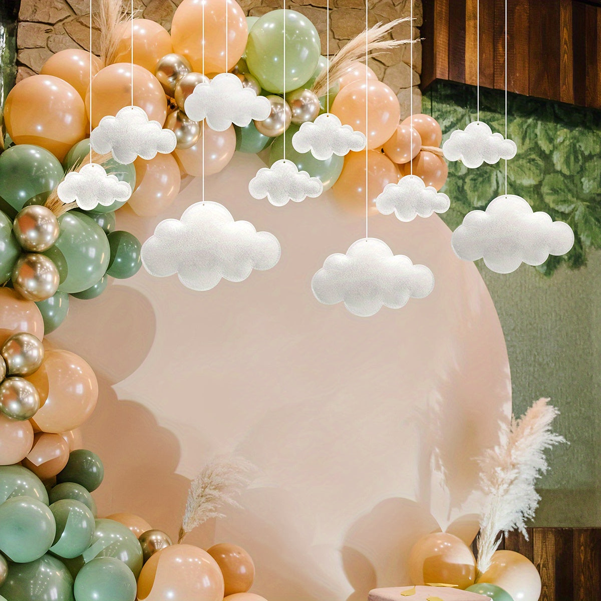 Hanging Cloud Decorations Set of 10 White Felt Cloud Ceiling Decor for Bedroom Nursery