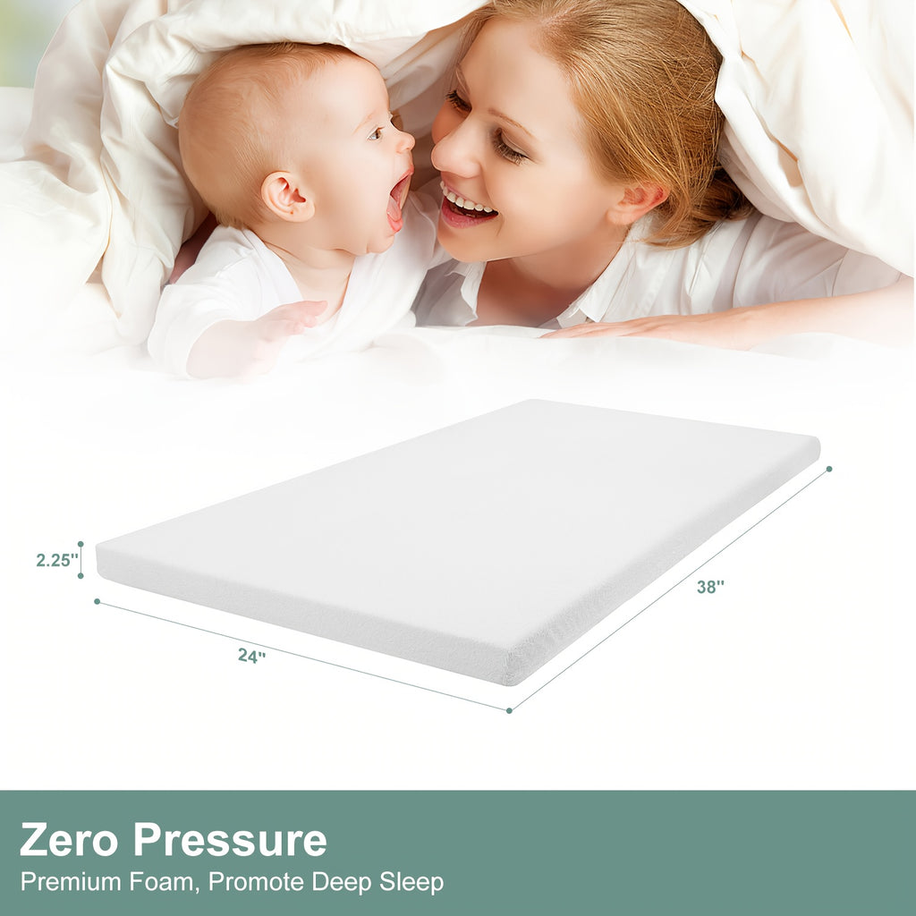Ferlizer Memory Foam Crib Mattress with Waterproof Cover - Standard Size (52\