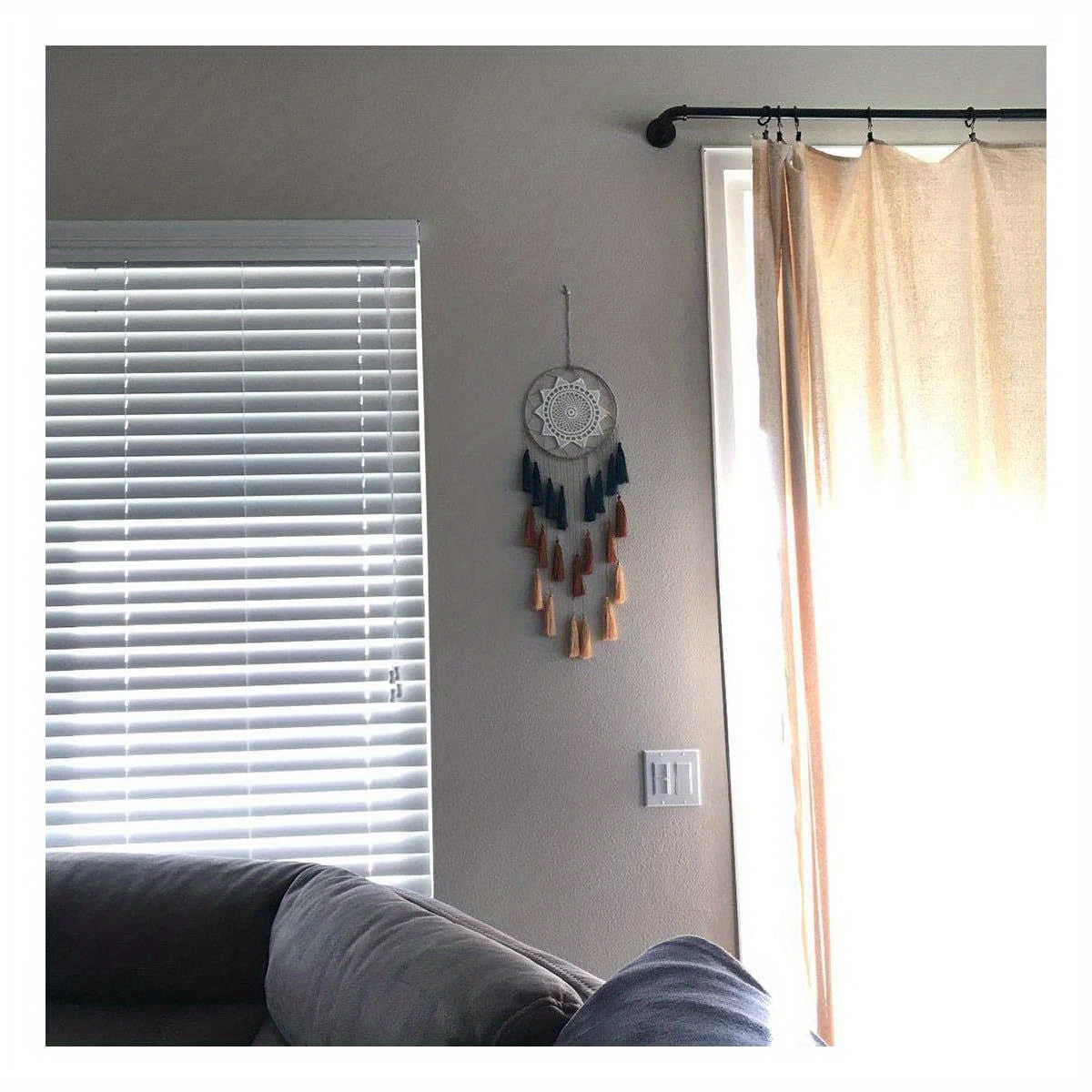 Boho Modern Crystal Dream Catcher Wind Chime - Golden Green Orange Feather-Free Design for Teens Girls Bedroom, Boys Room, Baby Shower & Toddler Crib Decor, Easter Home Decoration