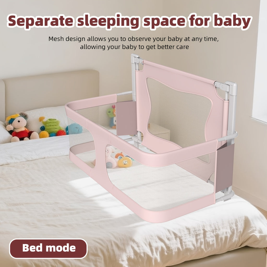 Baby Bed Folding Bed, Movable, Convenient for Storage, Bed In Bed, Convenient And Safe, Movable, Pink Gray