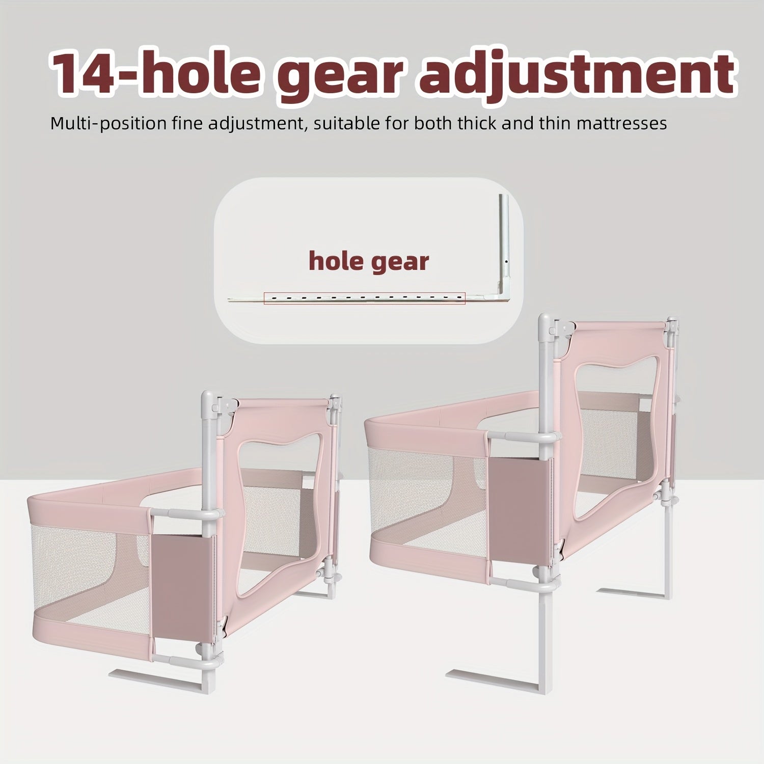 Baby Bed Folding Bed, Movable, Convenient for Storage, Bed In Bed, Convenient And Safe, Movable, Pink Gray