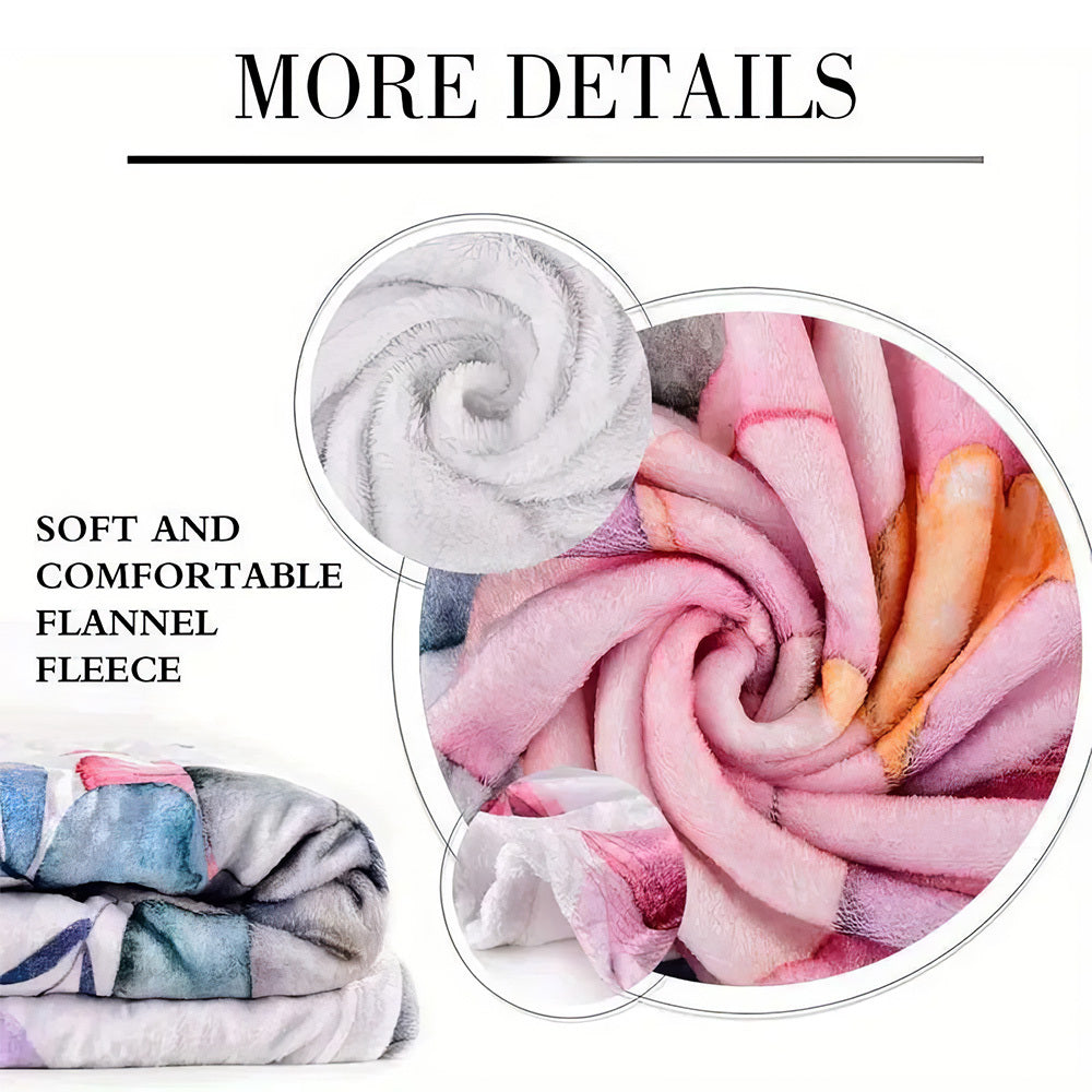 1pc Baby Girl Sleeping Blanket - Soft Flannel Warm Lightweight All-Season Bedding with 2D Flat Digital Print, Pink & White Polka Dots & \