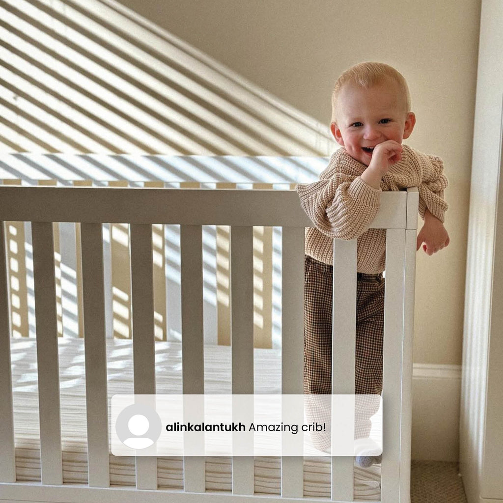 Frankie 4in1 Convertible Crib Greenguard Gold Certified, Black with Natural