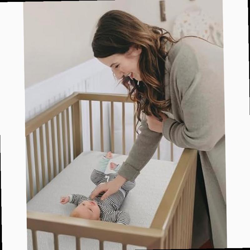 Mini Crib Mattress 2 Stage Dual Firmness with High Density Support Foam and Cooling Gel Memory Form 38 x 24inch Mini Mattress for Crib with Ultra Soft Jacquard Cover Washable White
