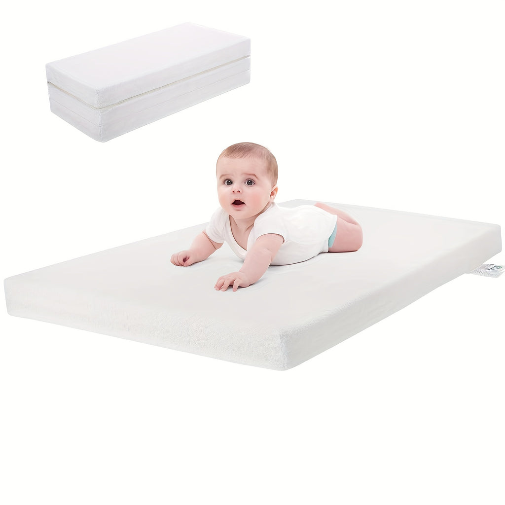 Ferlizer Memory Foam Crib Mattress with Waterproof Cover - Standard Size (52\