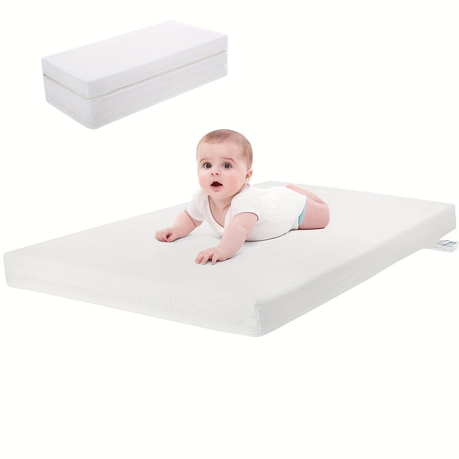 Ferlizer Memory Foam Crib Mattress with Waterproof Cover - Standard Size (52\