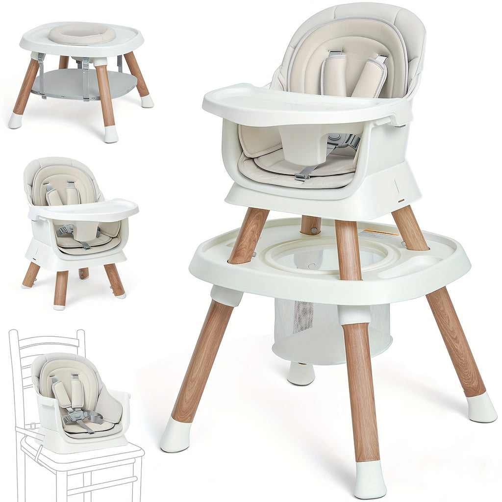 14-In-1 Baby High Chair Baby Items Baby Seat, Convertible Multifunctional Infant And Toddler High Chair With Activity Center And Tray (Wood Grain), Easter Gifts For Toddlers Boys Girls.