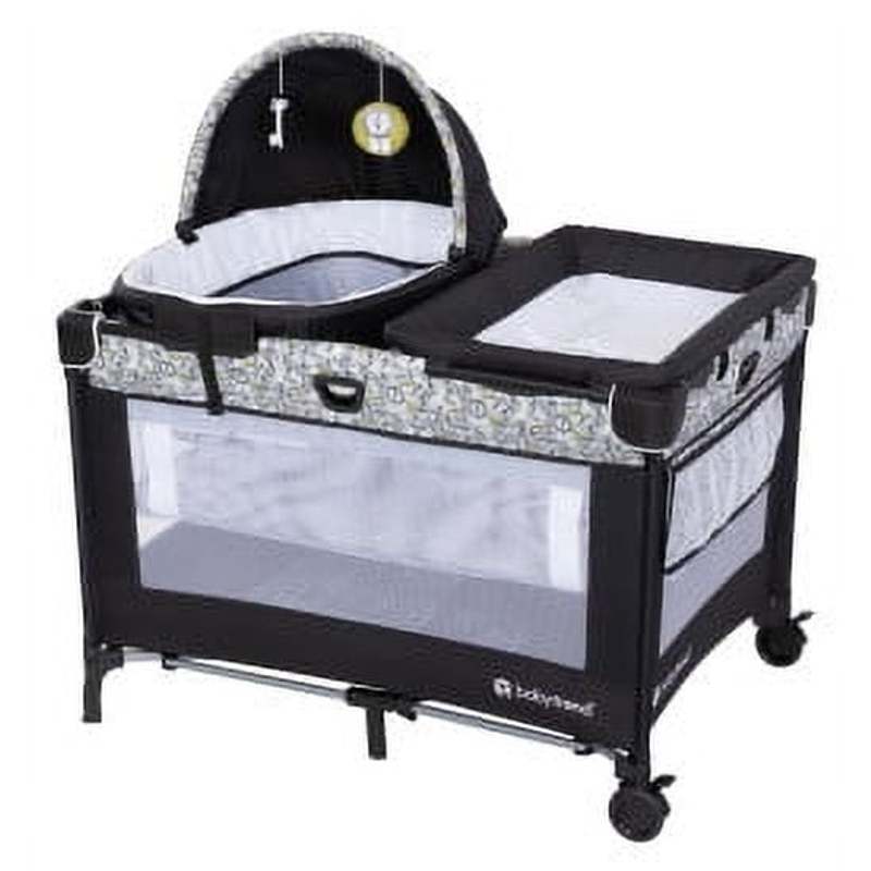 Nursery Den Playard with Snooze Pod and Flipover Changer, Hidden Jungle Trio Black