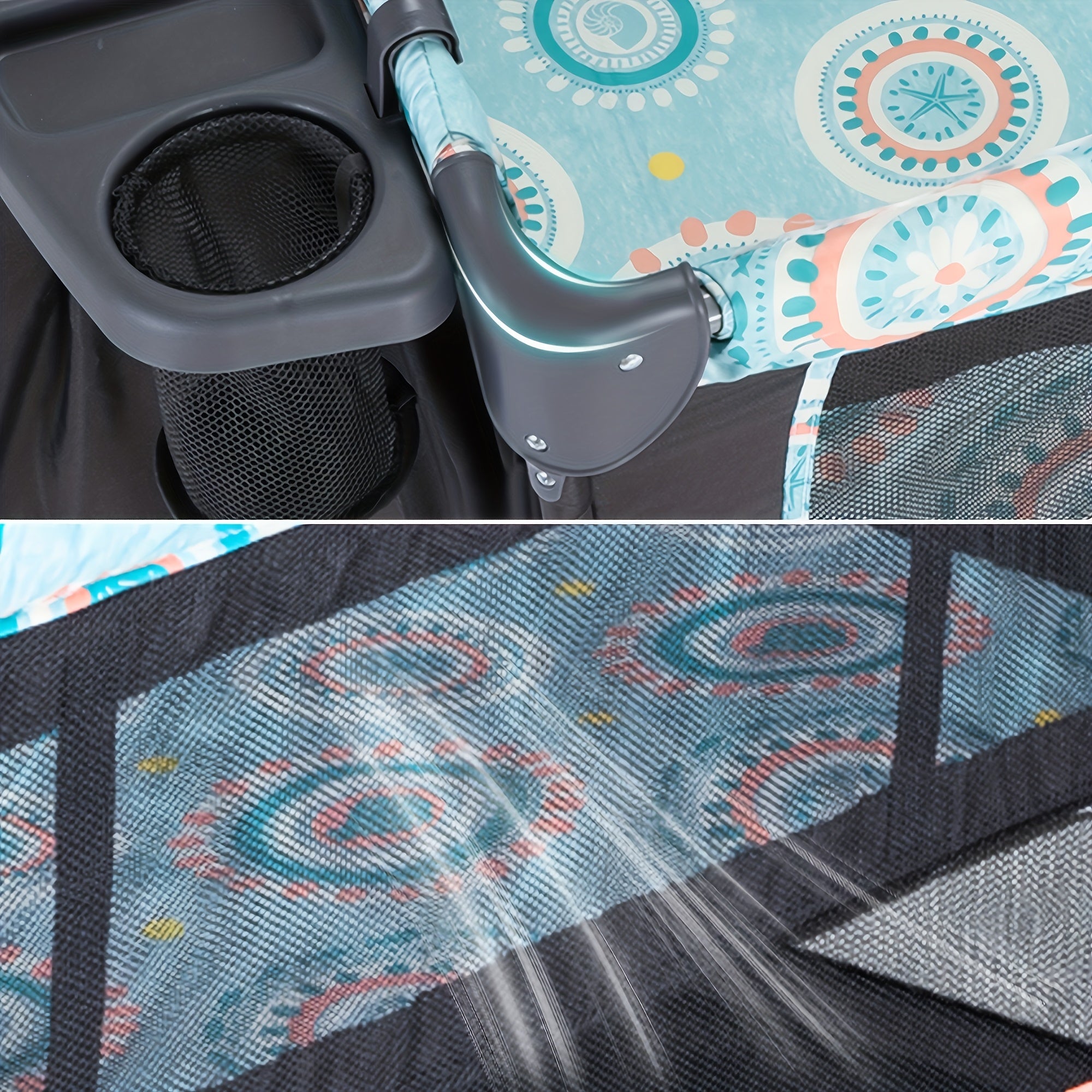 5-in-1 Portable Baby Cradle Side Bed with Removable Changing Table, Mattress, Storage Shelf, Music Player, and Three Height Settings, Providing A Spacious Playpen for Infants. Suitable As A Birthday Or Holiday Gift.