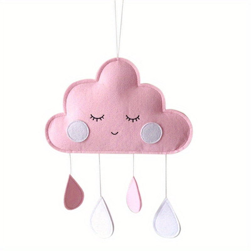 Cloud Lights for Bedroom Nordic Wind Felt Cloud Raindrop Pendant Room Tent Decoration Photography Prop Cloud D (White and Pink) ecor
