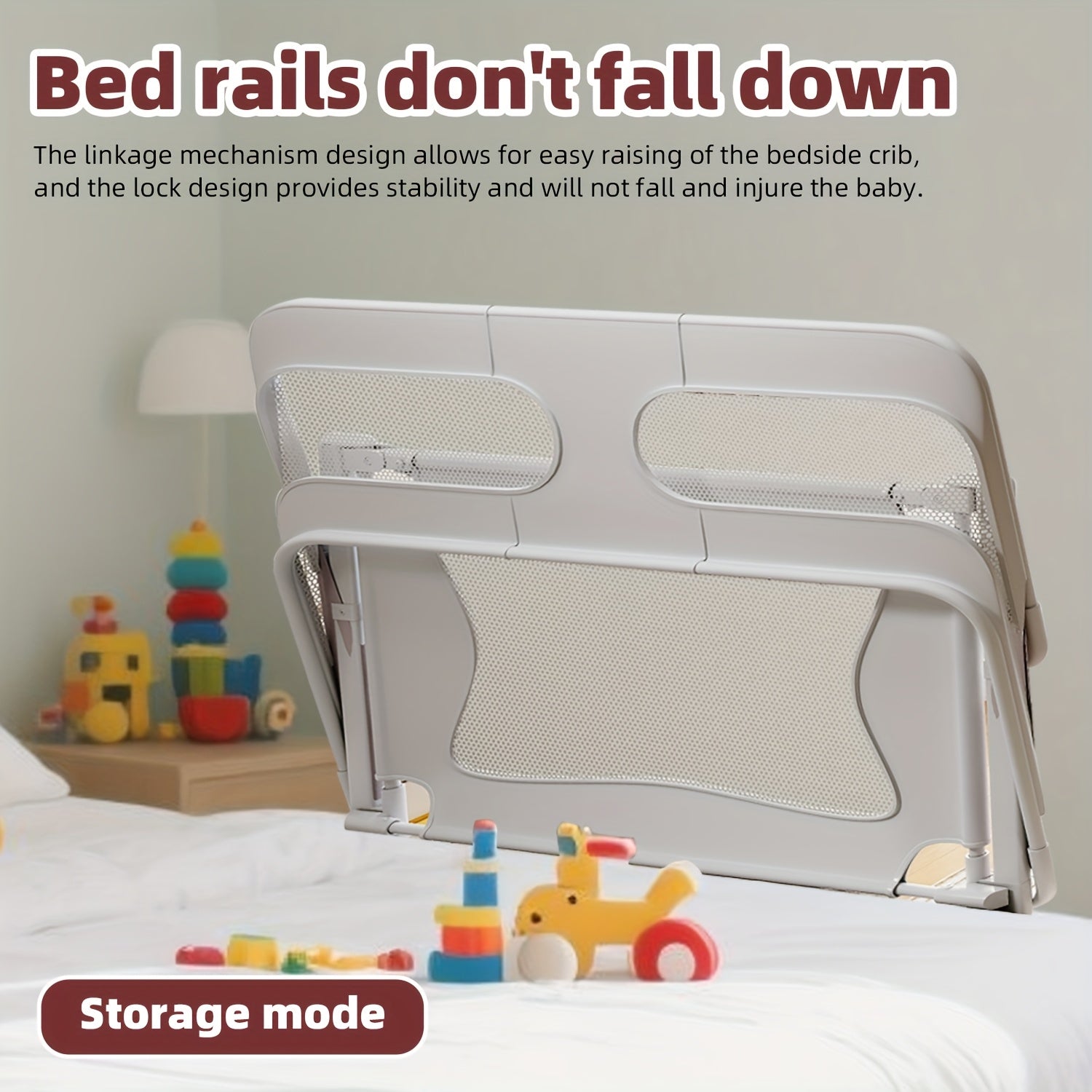 Baby Bed Folding Bed, Movable, Convenient for Storage, Bed In Bed, Convenient And Safe, Movable, Pink Gray