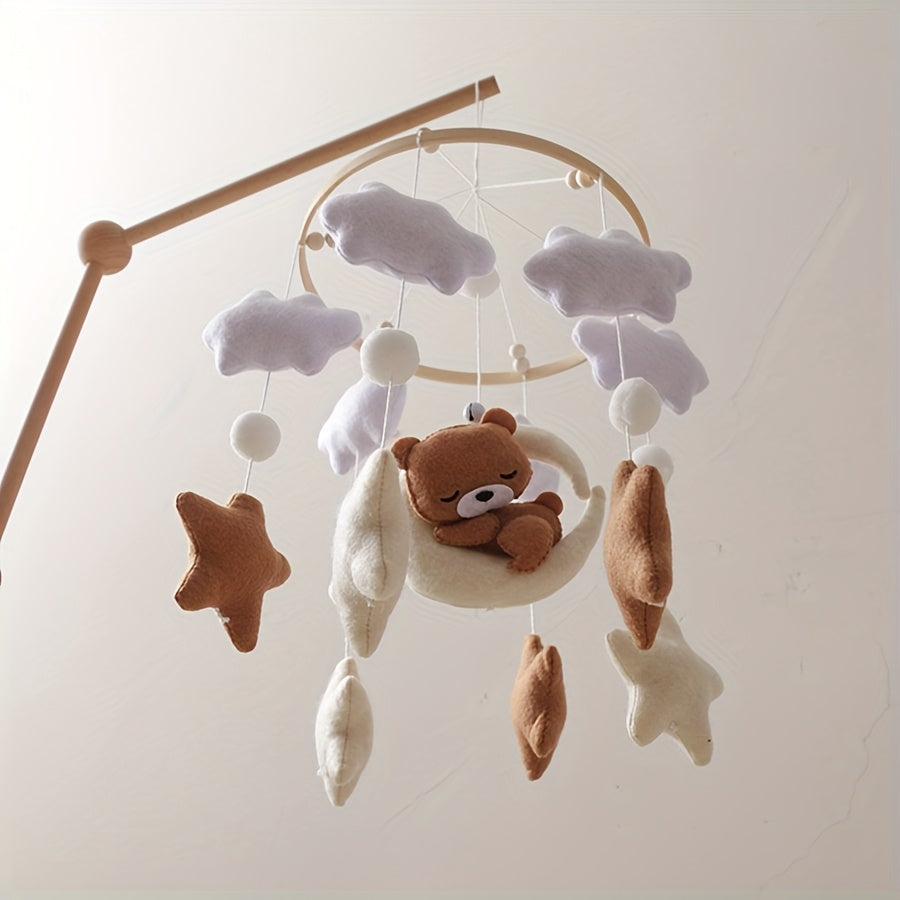 Handcrafted Brown Bear Nursery Bell with Mobile - Ideal for Boys and Girls, Perfect Christmas or Birthday Gift, Mobile Bells for Youngsters Roo