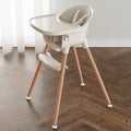 3-in-1 Wooden High Chair for Babies and Toddlers, Convertible Easy Clean Infant Highchair, Silla Modern Design para Comer De Bebe
