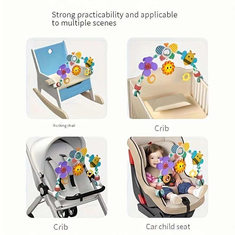 Multi-functional Baby Bed Bell Toy - Rotating Fan Music Bell For Various Scenarios, Adjustable Joint Baby Soothing Rattle Bell