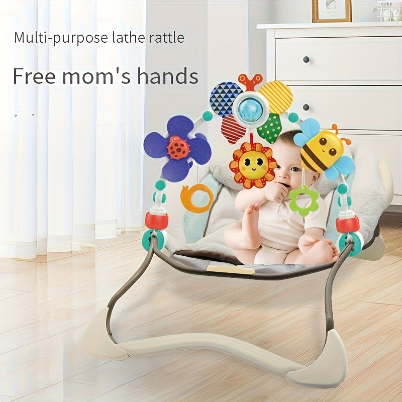 Multi-functional Baby Bed Bell Toy - Rotating Fan Music Bell For Various Scenarios, Adjustable Joint Baby Soothing Rattle Bell