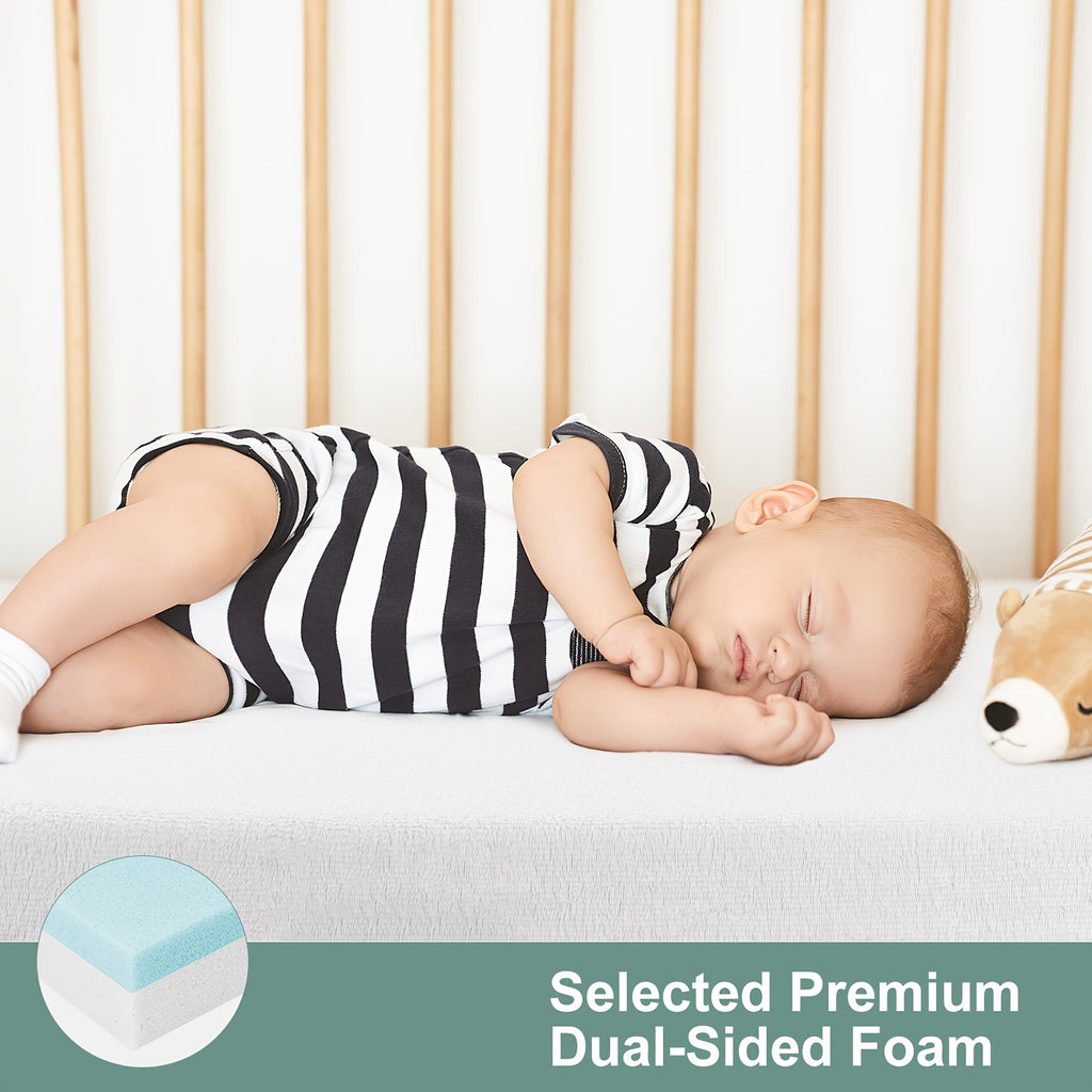 Ferlizer Memory Foam Crib Mattress with Waterproof Cover - Standard Size (52\
