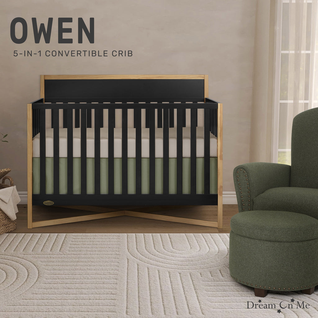 Owen 5in1 Convertible Crib, Matte Black