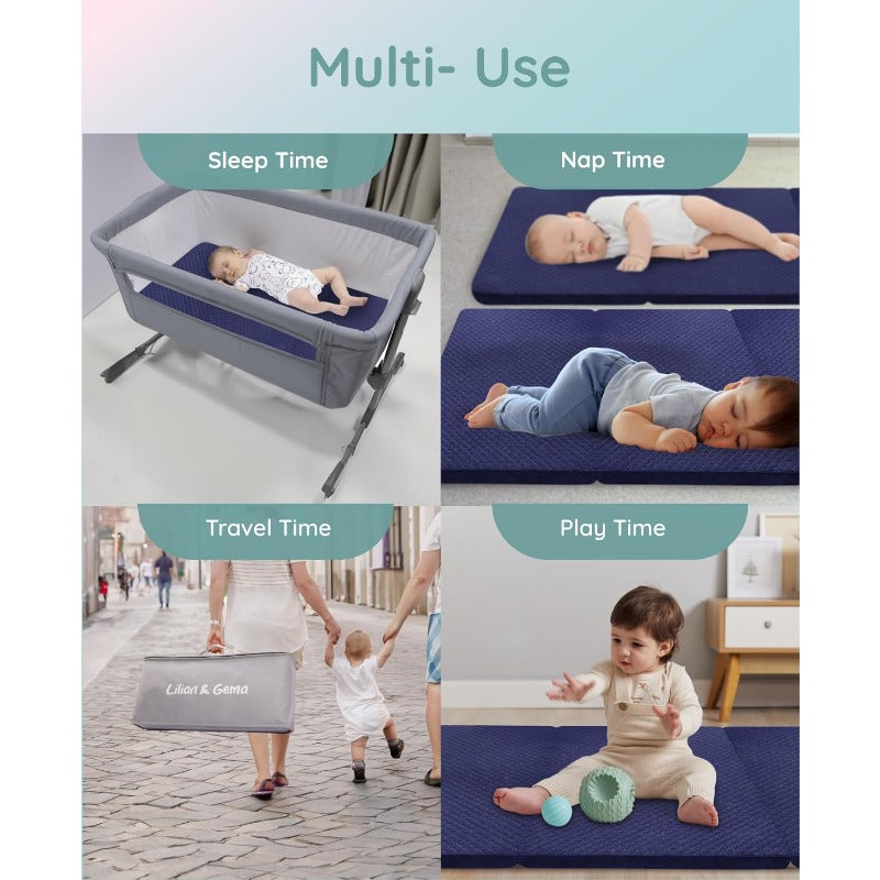 Pack and Play Mattress 38x26x1.5 Pack N Play Mattresses Pad for Play Pen and Playard Premium Foam Playpen Mattress Topper with Washable Cover Traveling Bag for Baby Toddler