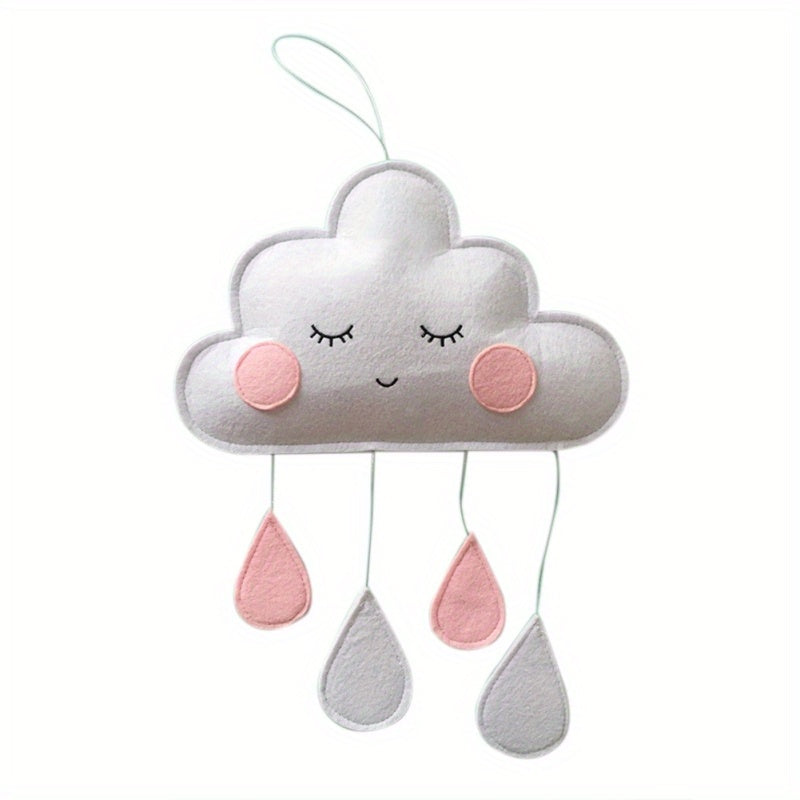 Cloud Lights for Bedroom Nordic Wind Felt Cloud Raindrop Pendant Room Tent Decoration Photography Prop Cloud D (White and Pink) ecor
