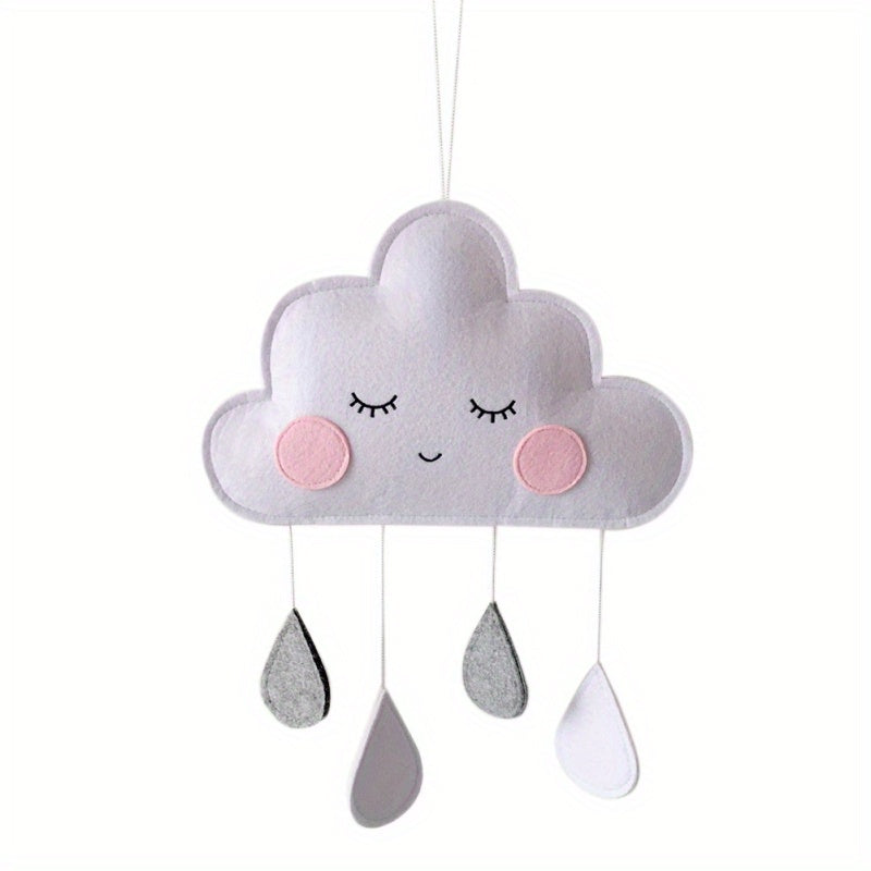 Cloud Lights for Bedroom Nordic Wind Felt Cloud Raindrop Pendant Room Tent Decoration Photography Prop Cloud D (White and Pink) ecor