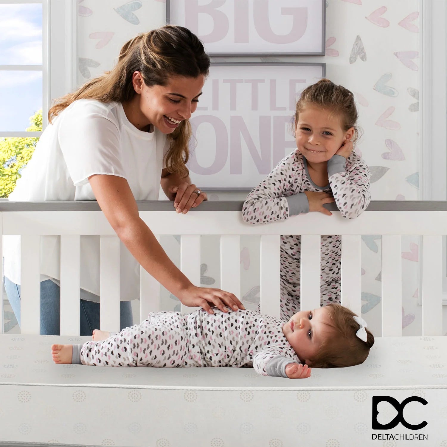 Square corners help for secure fit inside crib, 5.5\