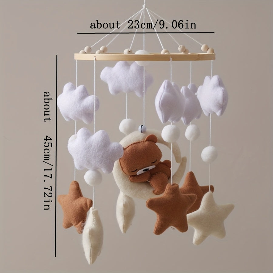 Handcrafted Brown Bear Nursery Bell with Mobile - Ideal for Boys and Girls, Perfect Christmas or Birthday Gift, Mobile Bells for Youngsters Roo