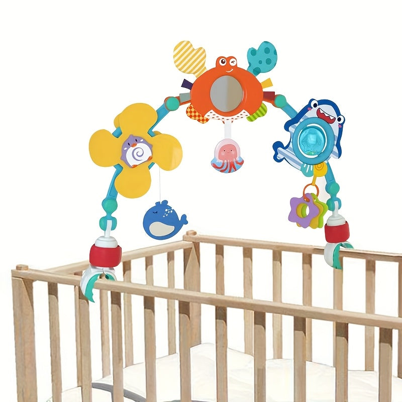 Multi-functional Baby Bed Bell Toy - Rotating Fan Music Bell For Various Scenarios, Adjustable Joint Baby Soothing Rattle Bell