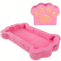 Kids Travel Bed with Paw Print Design - Lightweight Foam, No Assembly Needed, 55.5x28 Inch, Pink, Perfect for Indoor & Outdoor Use, Ages 1-5 Years, Indoor Play Area, Playful Paw Print, Easy Assembly Bed