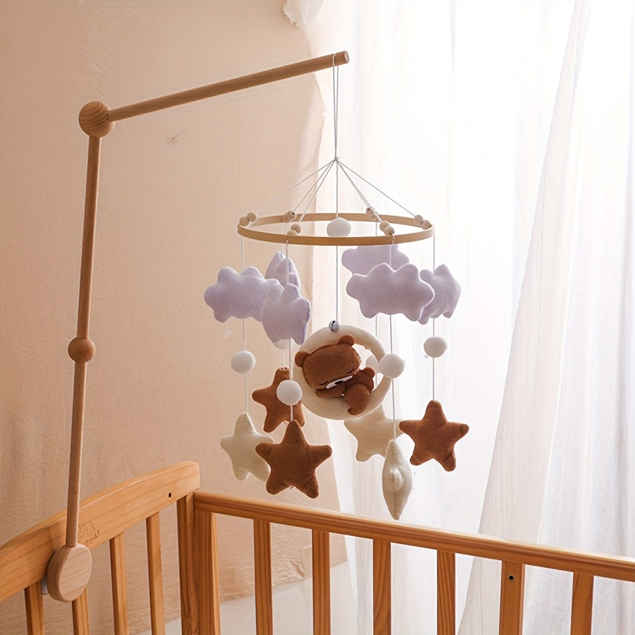 Handcrafted Brown Bear Nursery Bell with Mobile - Ideal for Boys and Girls, Perfect Christmas or Birthday Gift, Mobile Bells for Youngsters Roo