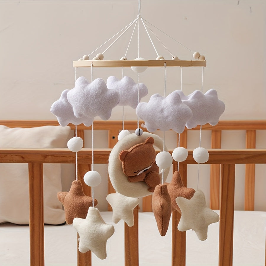 Handcrafted Brown Bear Nursery Bell with Mobile - Ideal for Boys and Girls, Perfect Christmas or Birthday Gift, Mobile Bells for Youngsters Roo
