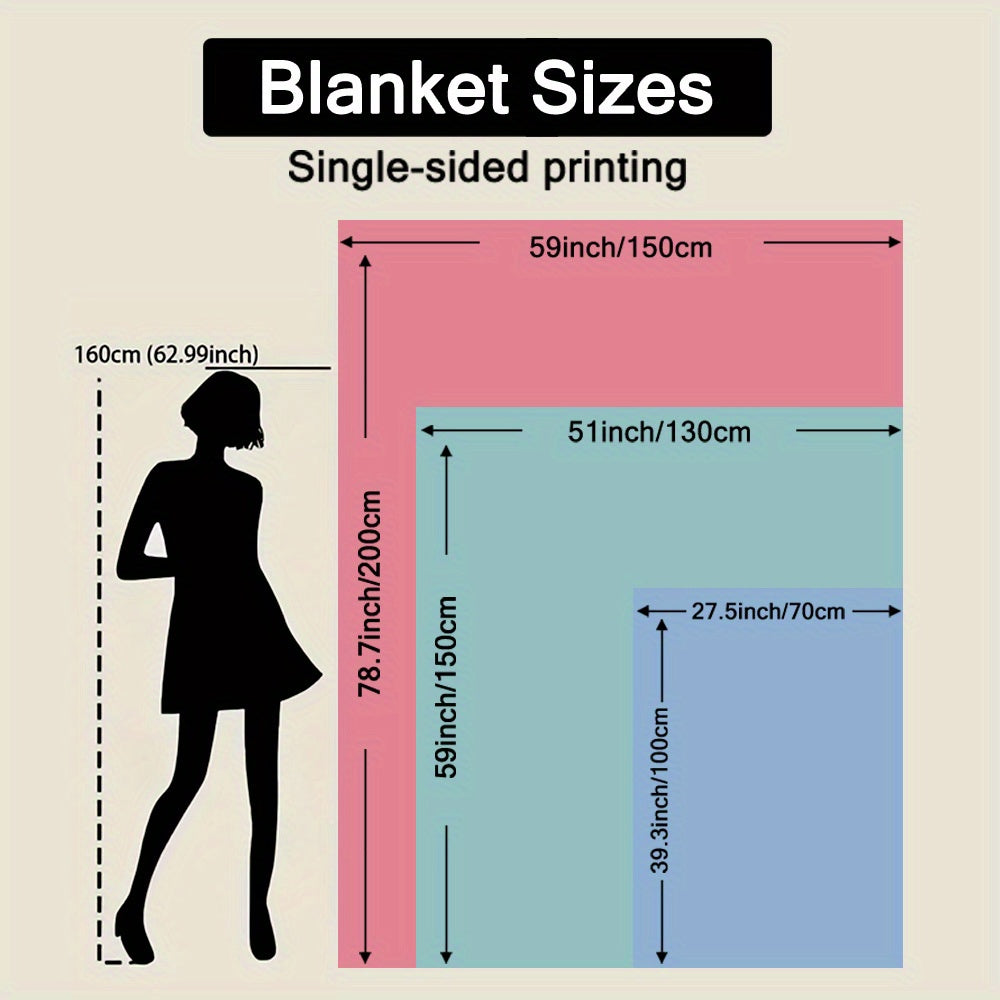 1pc Baby Girl Sleeping Blanket - Soft Flannel Warm Lightweight All-Season Bedding with 2D Flat Digital Print, Pink & White Polka Dots & \