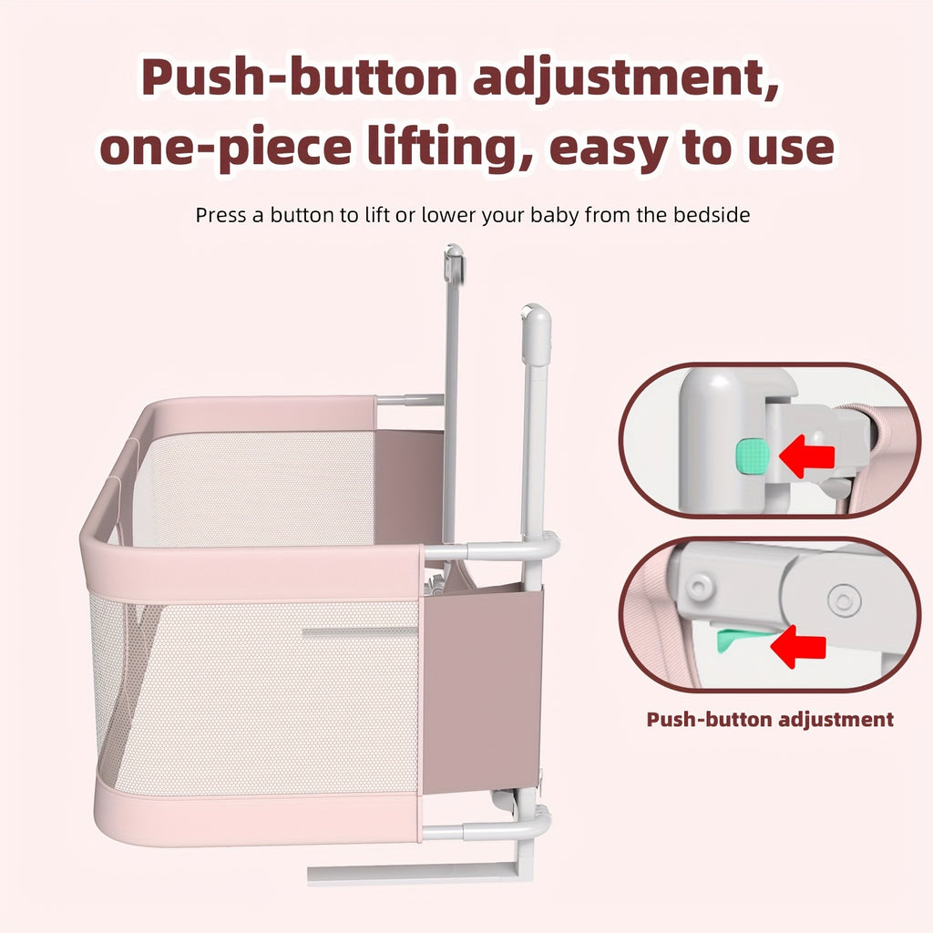 Baby Bed Folding Bed, Movable, Convenient for Storage, Bed In Bed, Convenient And Safe, Movable, Pink Gray