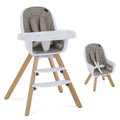 2-in-1 High Chair Booster Feeding Chair with Modern Design, Light Grey (Model #254)