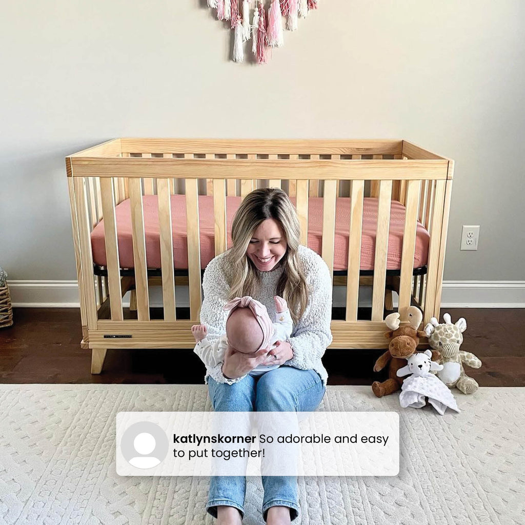 Frankie 4in1 Convertible Crib Greenguard Gold Certified, Black with Natural