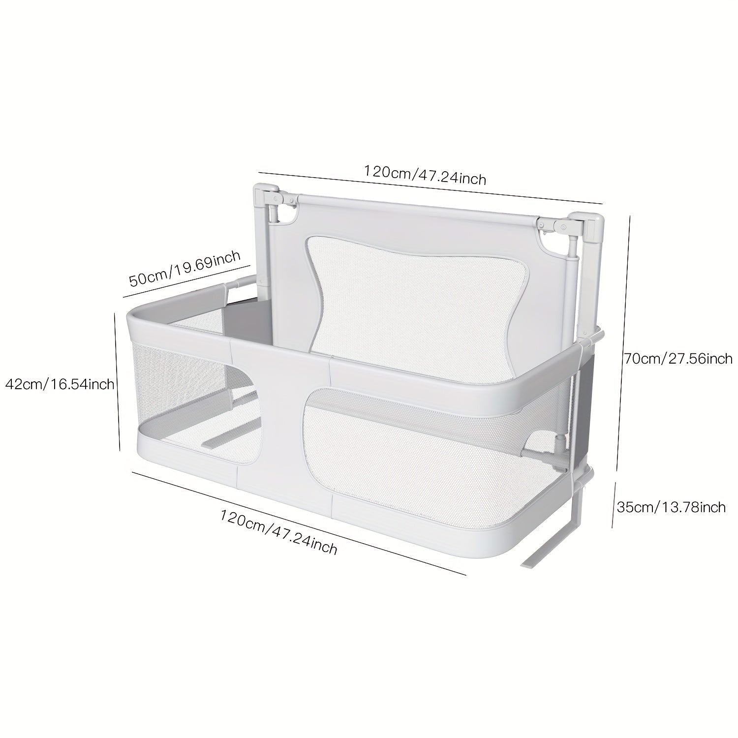 Baby Bed Folding Bed, Movable, Convenient for Storage, Bed In Bed, Convenient And Safe, Movable, Pink Gray