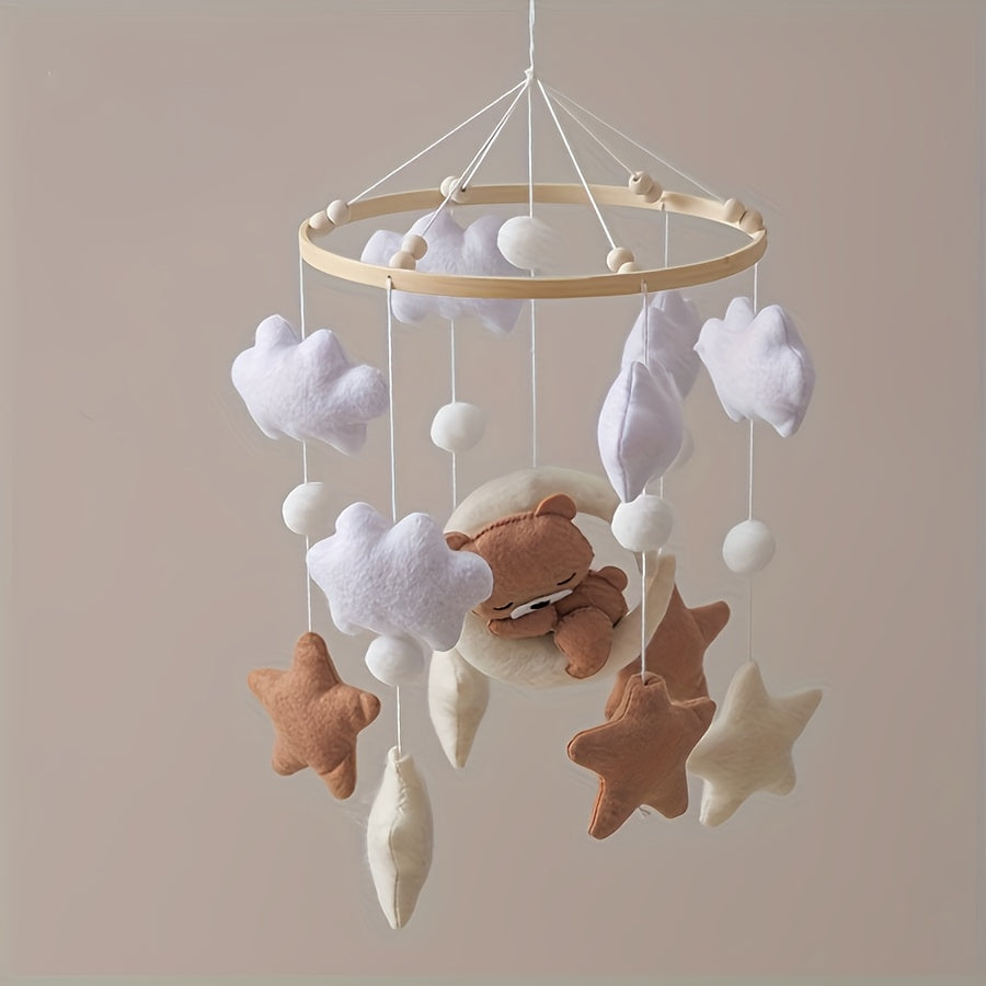 Handcrafted Brown Bear Nursery Bell with Mobile - Ideal for Boys and Girls, Perfect Christmas or Birthday Gift, Mobile Bells for Youngsters Roo