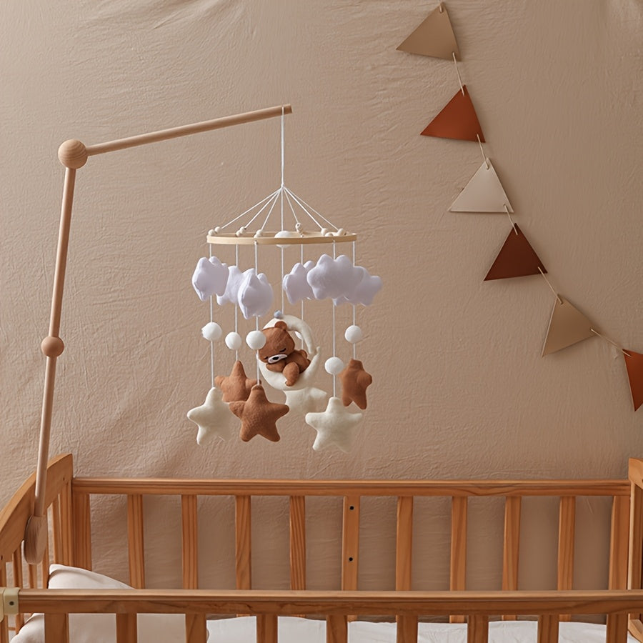 Handcrafted Brown Bear Nursery Bell with Mobile - Ideal for Boys and Girls, Perfect Christmas or Birthday Gift, Mobile Bells for Youngsters Roo