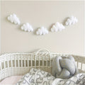 1pc Boho Style Felt Cloud Garland String Wall Hanging Decoration, Nordic Nursery Bedroom Photo Props Party Banner, No Electricity Needed, Featherless, Home Decor Accent, Mobiles for Bedroom